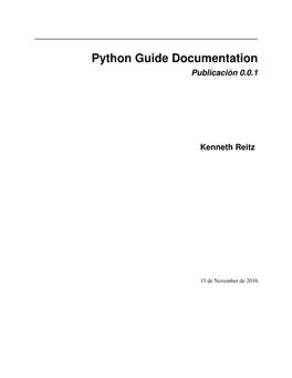 Python Guide Documentation Publicación 0.0.1