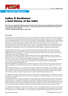 Ladies & Gentlemen: a Brief History of the Toilet