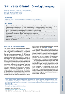 Salivary Gland: Oncologic Imaging