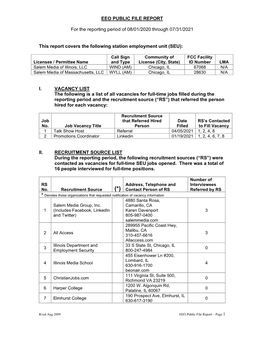 Eeo Public File Report