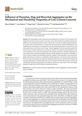 Influence of Pozzolan, Slag and Recycled Aggregates on The