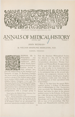 JOHN REDMAN* by WILLIAM SHAINLINE MIDDLETON, M.D