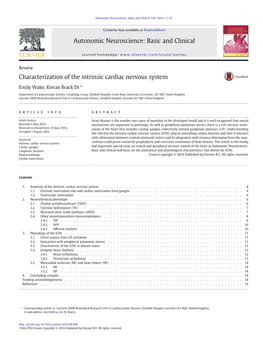 Characterization of the Intrinsic Cardiac Nervous System