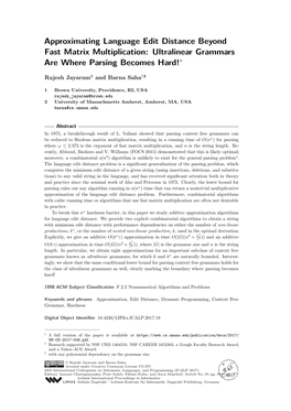 Approximating Language Edit Distance Beyond Fast Matrix Multiplication: Ultralinear Grammars Are Where Parsing Becomes Hard!∗