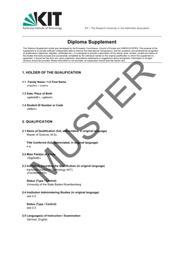 Diploma Supplement