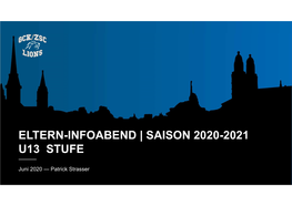 Eltern-Infoabend | Saison 2020-2021 U13 Stufe