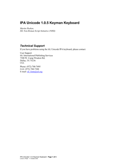 IPA Unicode 1.0.5 Keyman Keyboard