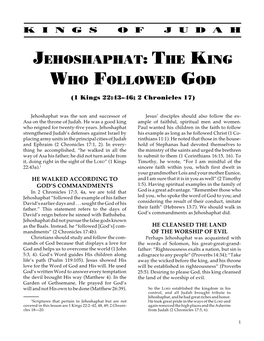 Jehoshaphat: the King Who Followed God