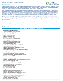 MEDICAL DRUGS PRIOR AUTHORIZATION LIST Effective 3/9/2021