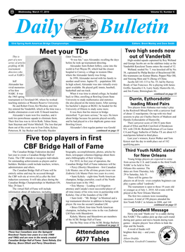 Five Top Players in First CBF Bridge Hall of Fame Meet Your