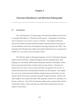 Chapter 5 Cheyenne Ethnohistory and Historical