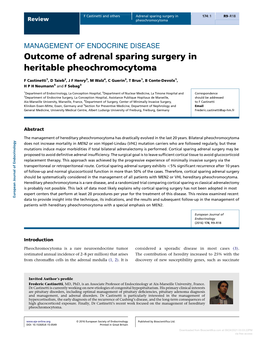 Outcome of Adrenal Sparing Surgery in Heritable Pheochromocytoma