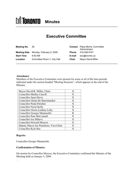 Minutes Executive Committee