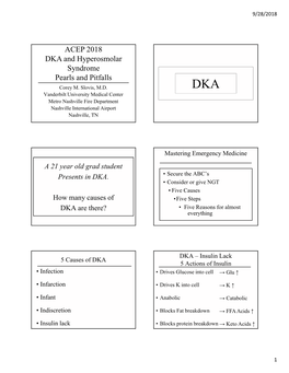 ACEP 2018 DKA and Hyperosmolar Syndrome Pearls and Pitfalls Corey M