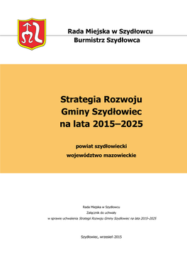 Strategia Rozwoju Gminy Szydłowiec Na Lata 2015–2025