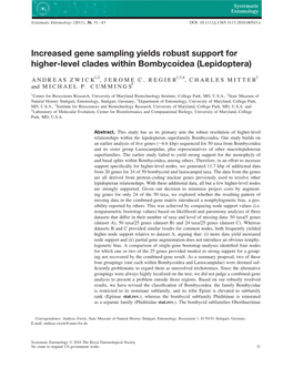 Increased Gene Sampling Yields Robust Support for Higher-Level Clades Within Bombycoidea (Lepidoptera)