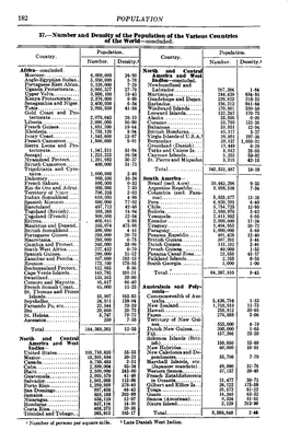 182 POPULATION 37.—Number and Density of the Population of The