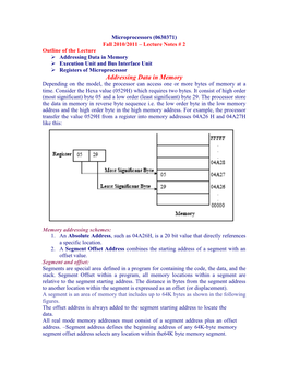 Addressing Data in Memory