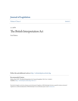 The British Interpretation Act
