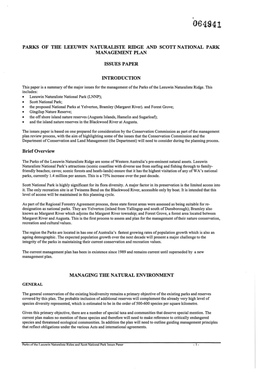 Parks of the Leeuwin Naturaliste Ridge and Scott National Park Management Plan