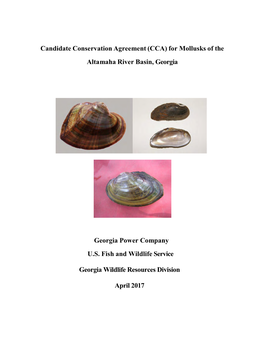 Candidate Conservation Agreement (CCA) for Mollusks of the Altamaha River Basin, Georgia