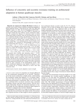 Influence of Concentric and Eccentric Resistance Training on Architectural