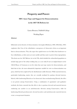Thesis for Westminster Conference