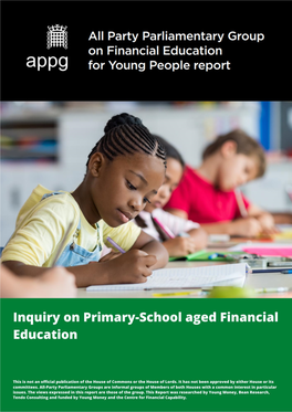 APPG on Financial Education for Young People: Inquiry on Primary