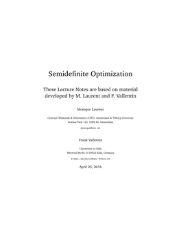 Semidefinite Optimization