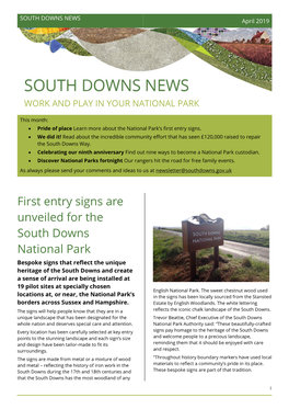 First Entry Signs Are Unveiled for the South Downs National Park