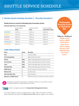 Midyear Shuttle Bus Schedule