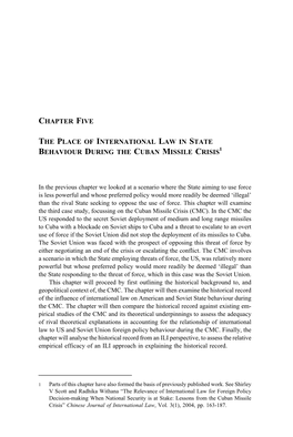 Chapter Five the Place of International Law in State