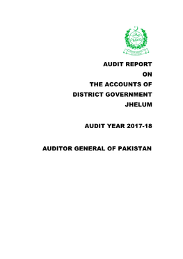 Audit Report on the Accounts of District Government Jhelum