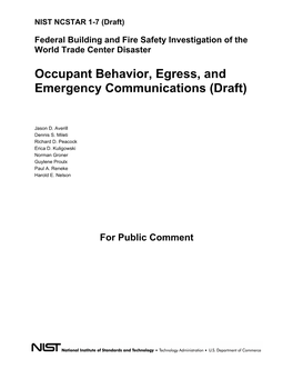 Occupant Behavior, Egress, and Emergency Communications (Draft)