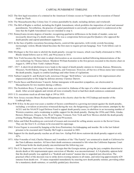 Capital Punishment Timeline