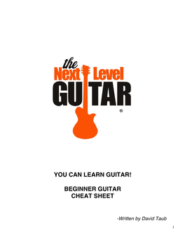 You Can Learn Guitar! Beginner Guitar Cheat Sheet