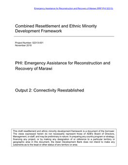 Combined Resettlement and Ethnic Minority Development Framework