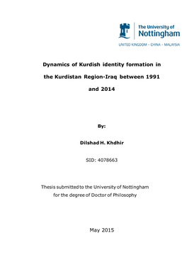 Dynamics of Kurdish Identity Formation in the Kurdistan Region-Iraq