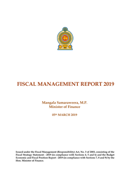 Fiscal Management Report 2019