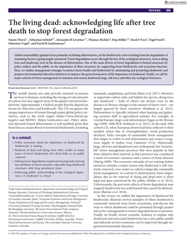 Acknowledging Life After Tree Death to Stop Forest Degradation