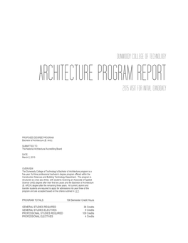 Architecture Program Report 2015 Visit for Initial Candidacy