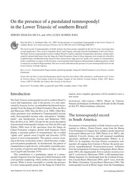 On the Presence of a Pustulated Temnospondyl in the Lower Triassic of Southern Brazil