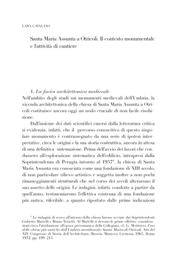 Santa Maria Assunta a Otricoli. Il Contesto Monumentale E L'attività Di
