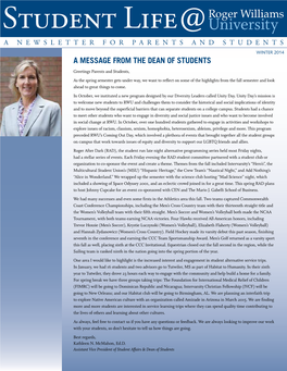 A Message from the Dean of Students