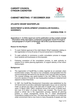 Cabinet 17 Dec 2020 Atlantic Wharf PDF 344 KB