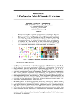 Omniprint: a Conﬁgurable Printed Character Synthesizer