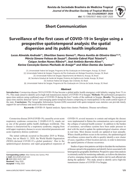 Short Communication Surveillance of the First Cases of COVID-19 In