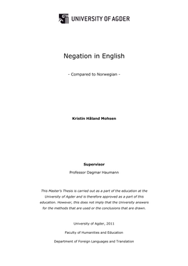 Negation in English