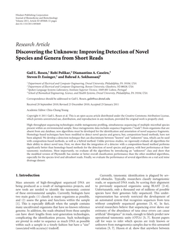 Discovering the Unknown: Improving Detection of Novel Species and Genera from Short Reads