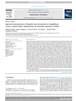 Spectral Characteristics of Banded Iron Formations in Singhbhum Craton, Eastern India: Implications for Hematite Deposits on Mars